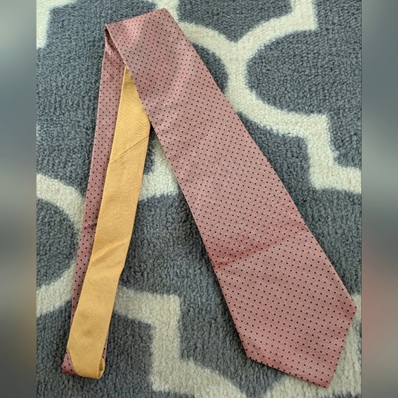 Tommy Hilfiger Rose Pink And Blue Dot Tie - Picture 1 of 5